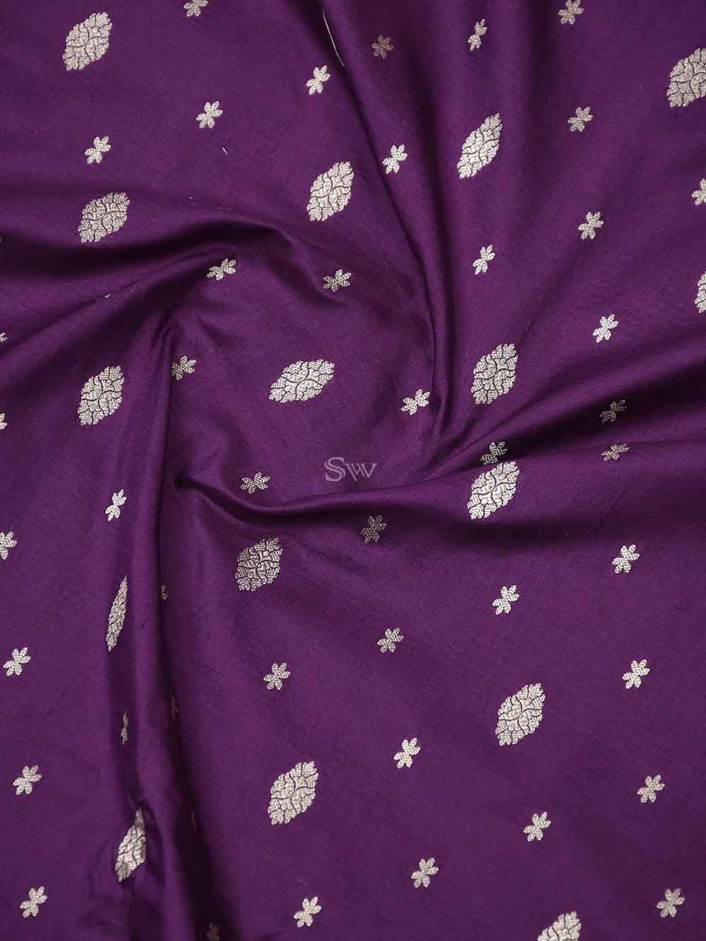Wine Konia Katan Silk Handloom Banarasi Saree - Sacred Weaves