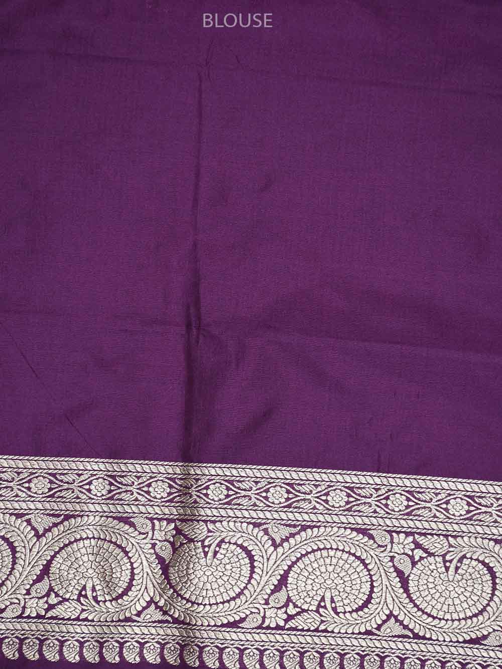 Purple Konia Katan Silk Handloom Banarasi Saree - Sacred Weaves