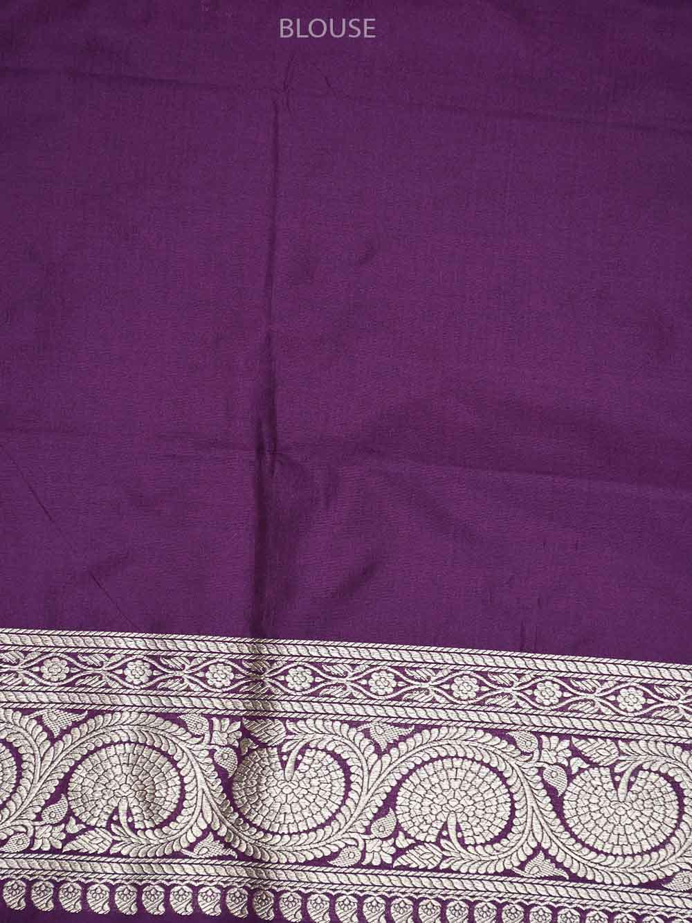 Wine Konia Katan Silk Handloom Banarasi Saree - Sacred Weaves