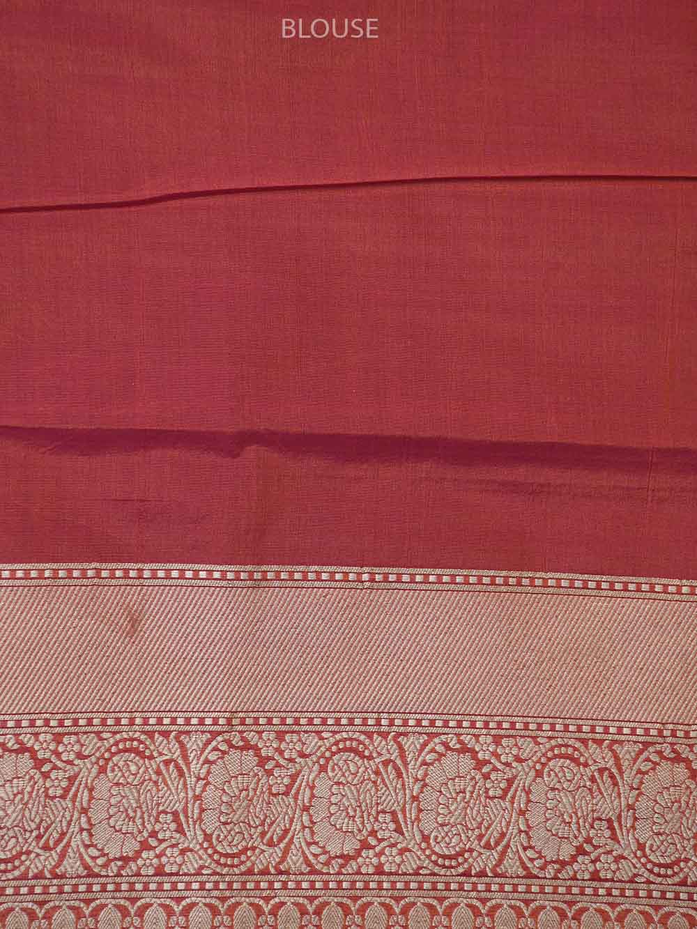 Orange Pink Katan Silk Brocade Handloom Banarasi Saree - Sacred Weaves