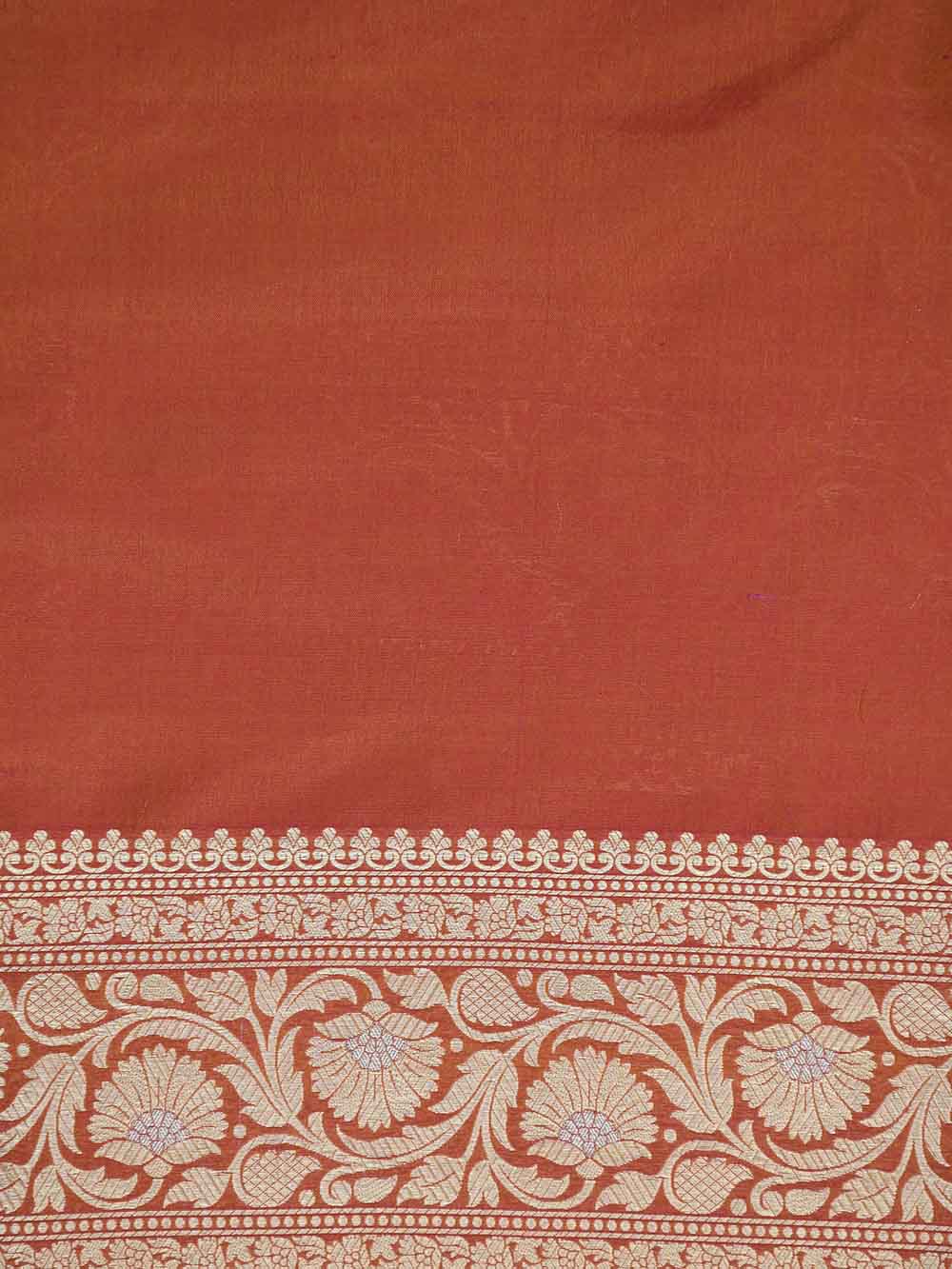 Orange Pink Brocade Katan Silk Handloom Banarasi Saree- Sacred Weaves