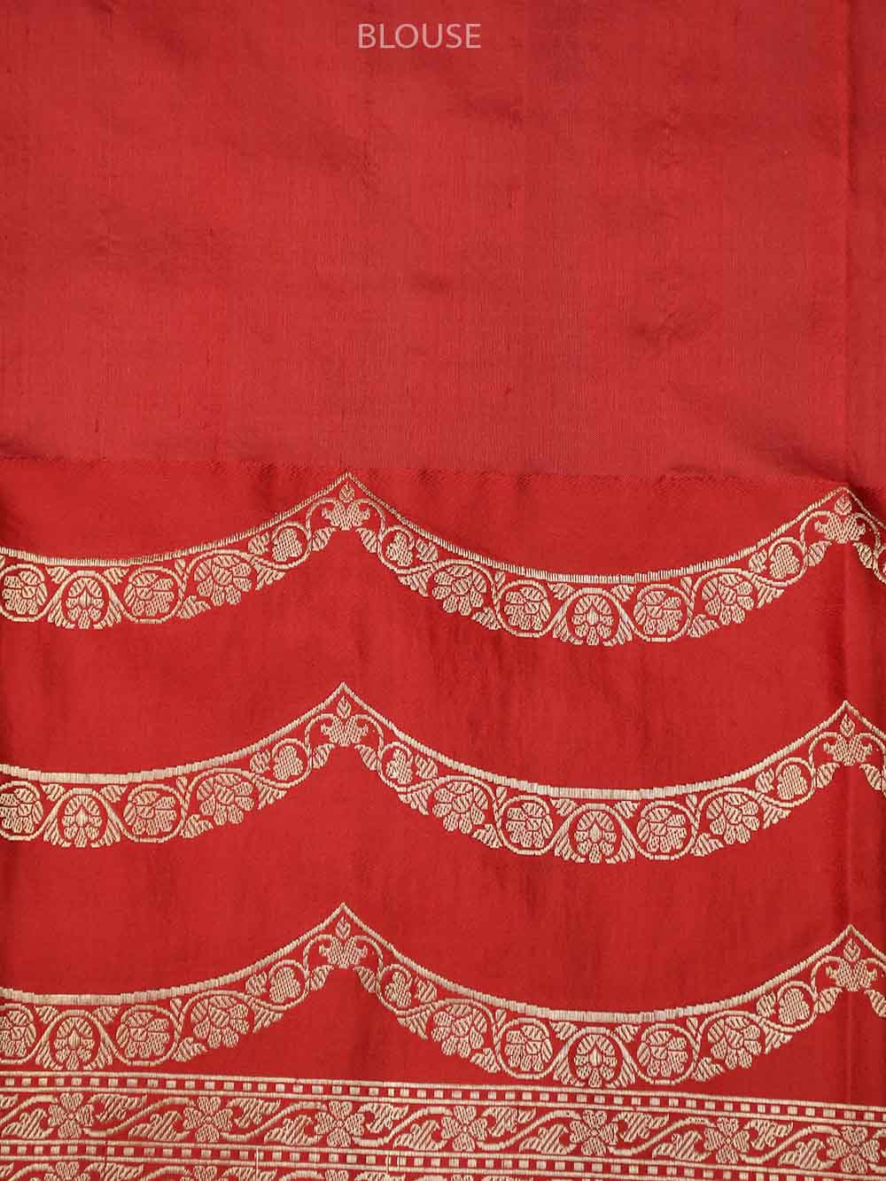 White Plain Katan Silk Handloom Banarasi Saree - Sacred Weaves