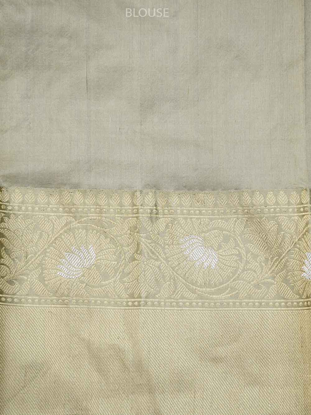 Yellow Booti Katan Silk Handloom Banarasi Saree - Sacred Weaves