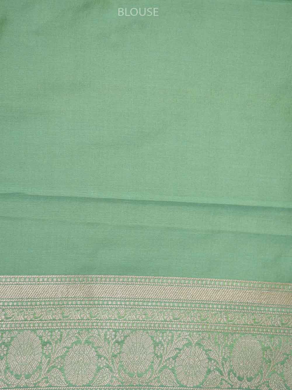 Pista Green Katan Silk Brocade Handloom Banarasi Saree - Sacred Weaves