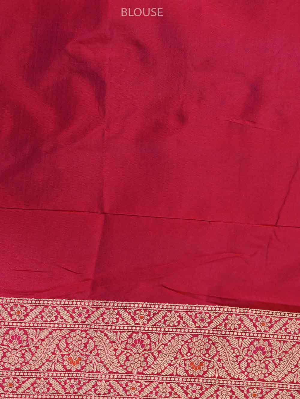 Bright Pink Meenakari Uppada Katan Silk Handloom Banarasi Saree - Sacred Weaves