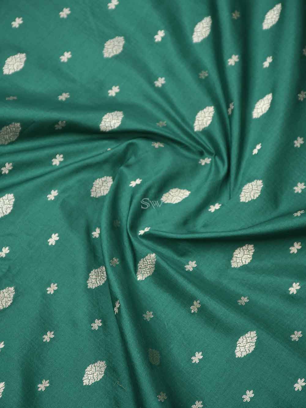 Green Konia Katan Silk Handloom Banarasi Saree - Sacred Weaves
