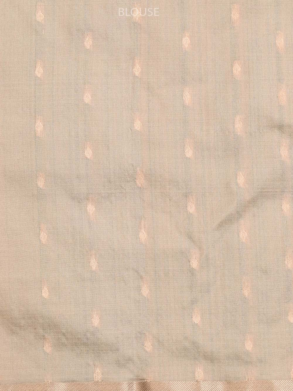 Pastel Peach Stripe Katan Silk Handloom Banarasi Saree - Sacred Weaves