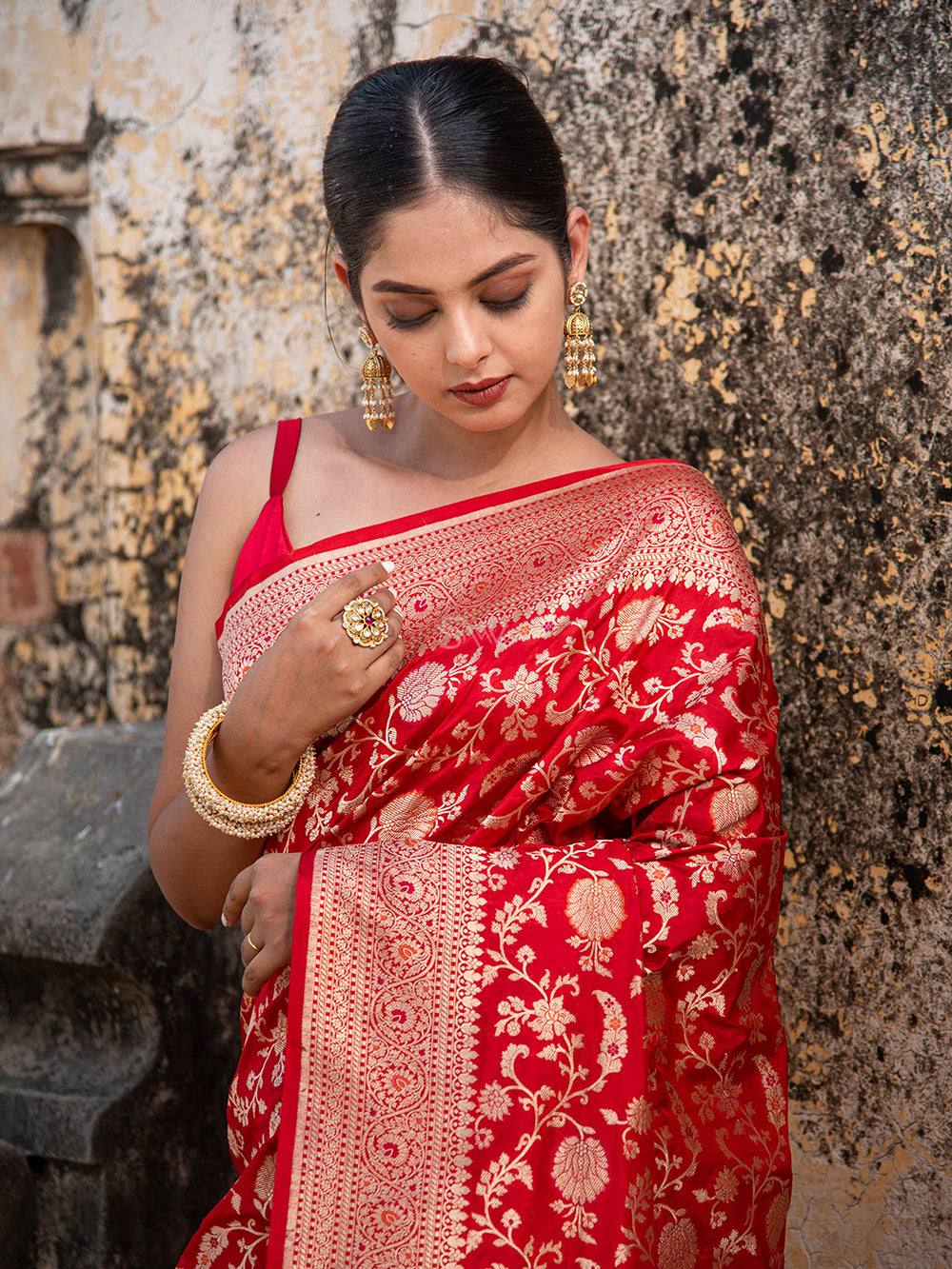 Green Banarasi Silk Weaving Saree – Leemboodi