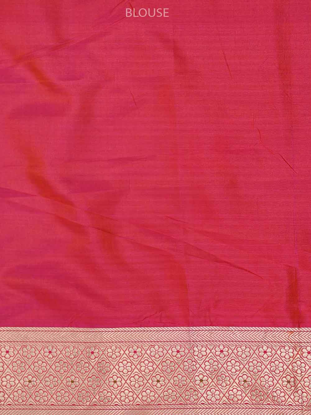 Pink Meenakari Uppada Katan Silk Handloom Banarasi Saree - Sacred Weaves