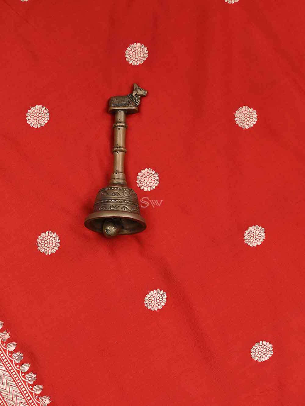 Red Konia Katan Silk Handloom Banarasi Saree - Sacred Weaves