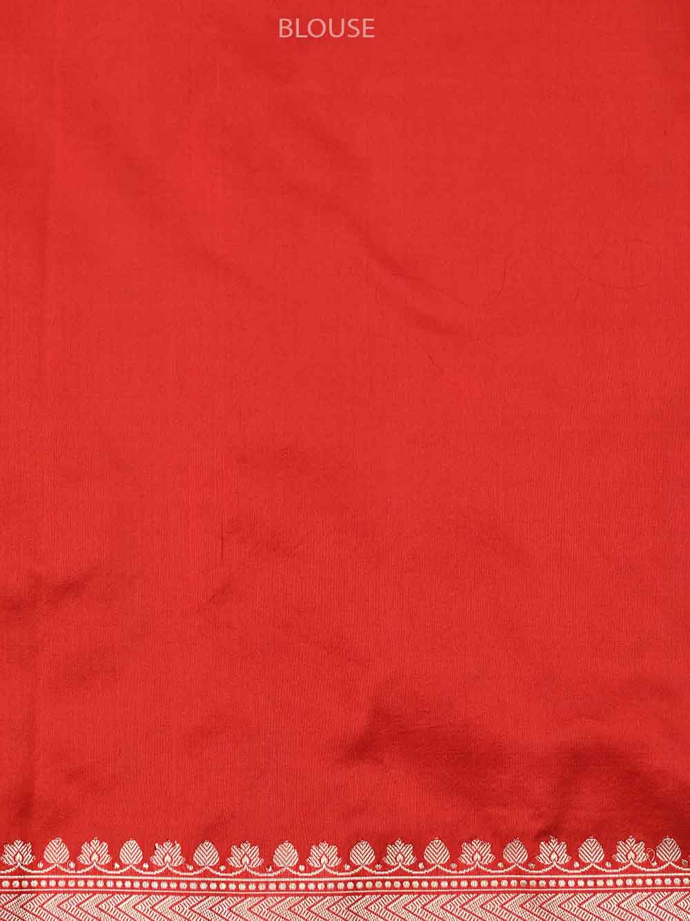 Red Konia Katan Silk Handloom Banarasi Saree - Sacred Weaves