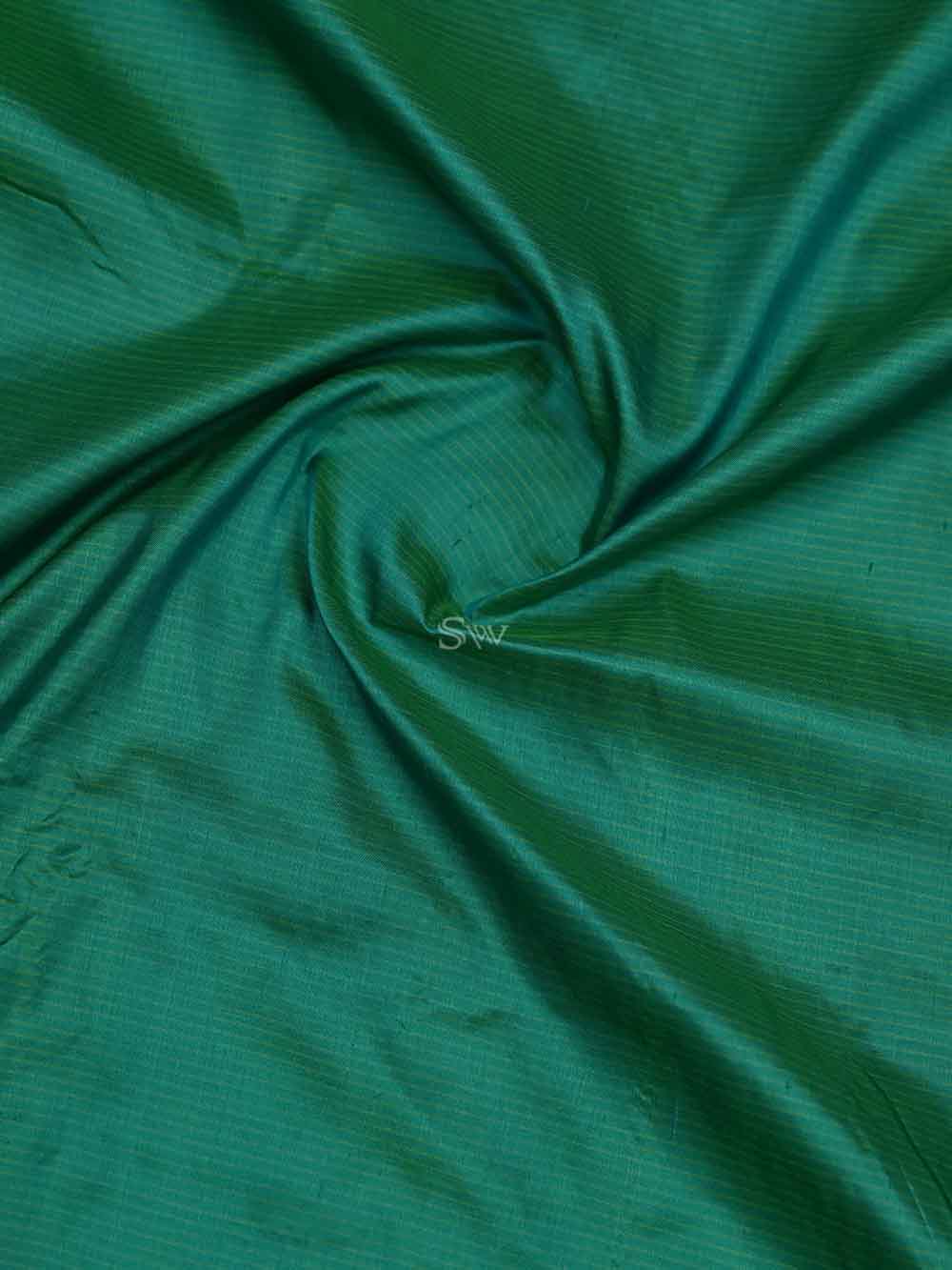 Green Katan Silk Handloom Banarasi Saree - Sacred Weaves