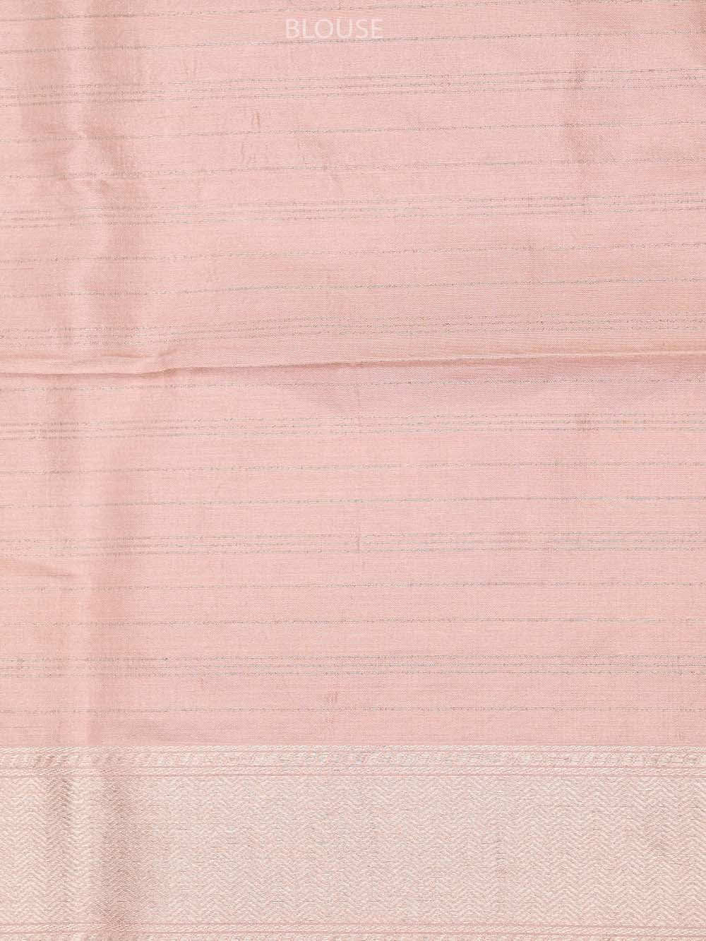 Peach Pink Katan Silk Brocade Handloom Banarasi Saree