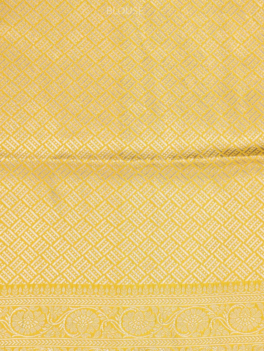 Yellow Meenakari Uppada Katan Silk Handloom Banarasi Saree - Sacred Weaves