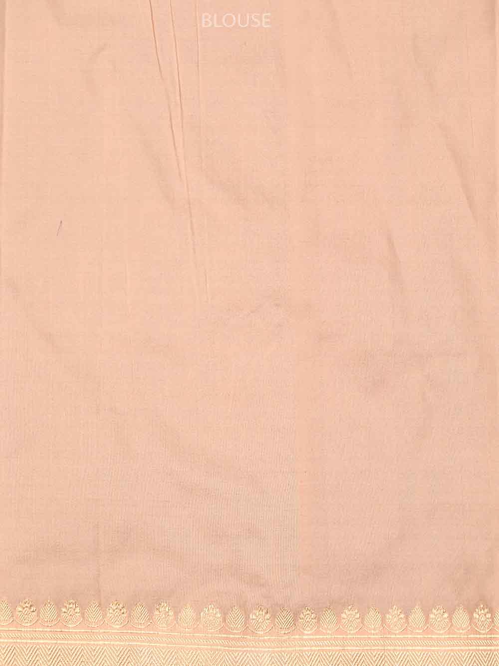 Peach Booti Katan Silk Handloom Banarasi Saree - Sacred Weaves