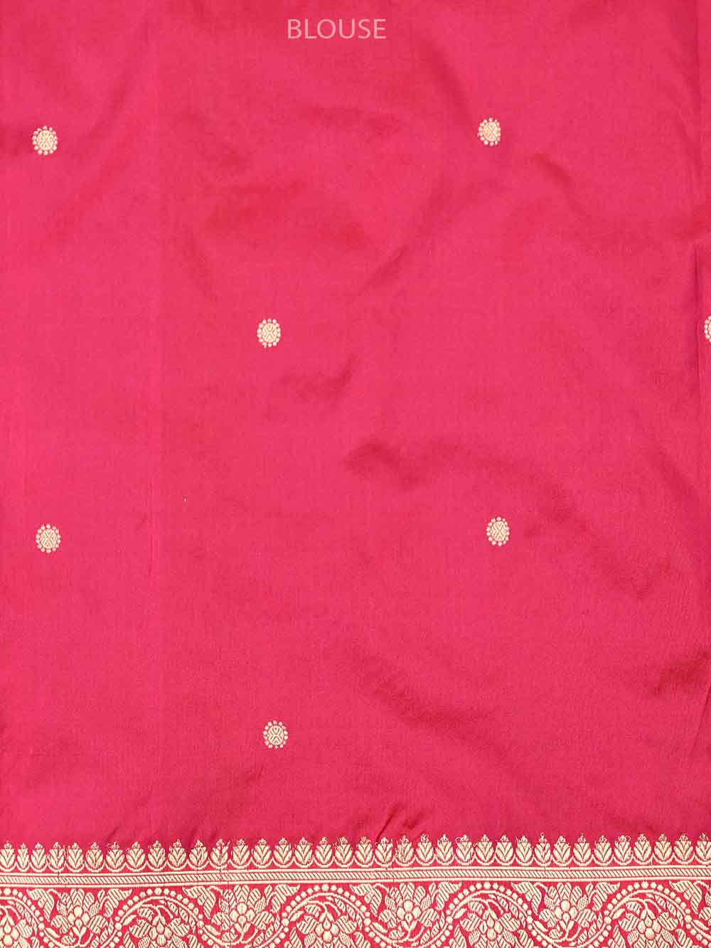 Dark Pink Booti Katan Silk Handloom Banarasi Saree - Sacred Weaves
