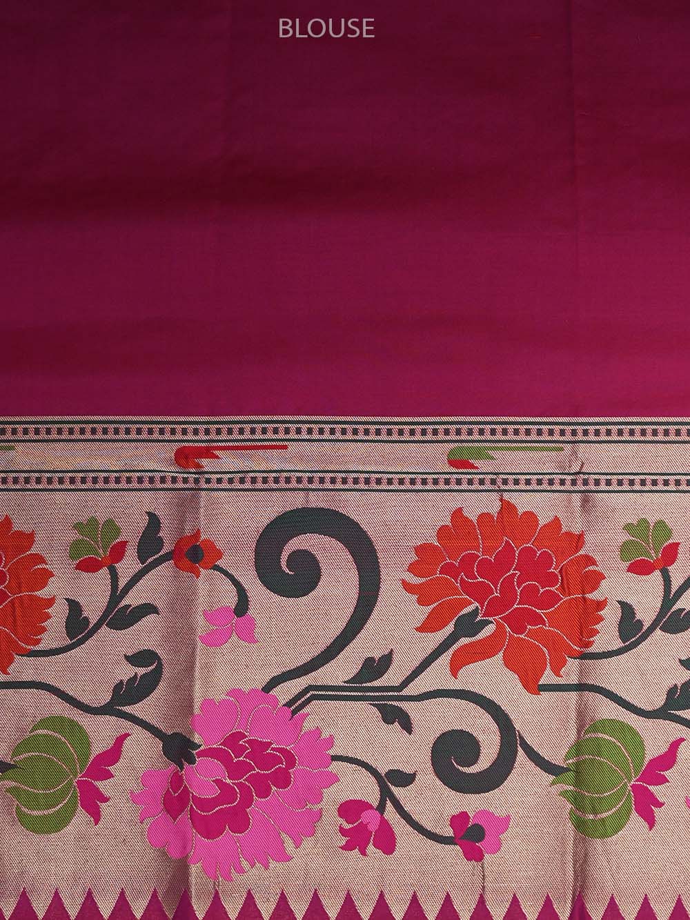 Dark Magenta Paithani Katan Silk Handloom Banarasi Saree - Sacred Weaves