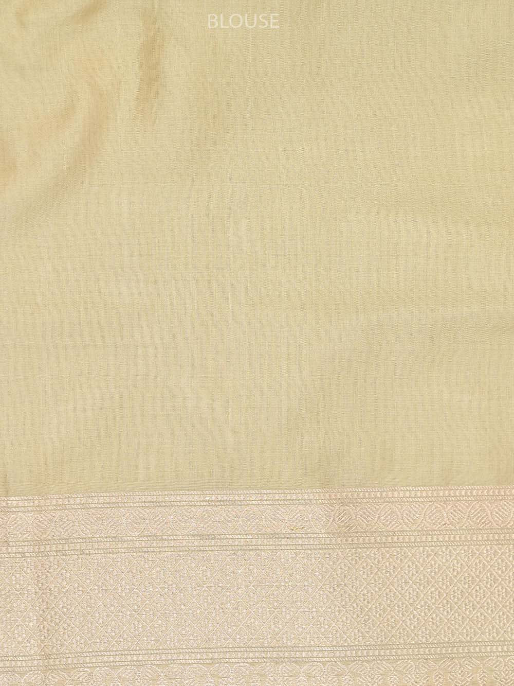 Beige Katan Silk Brocade Handloom Banarasi Saree - Sacred Weaves