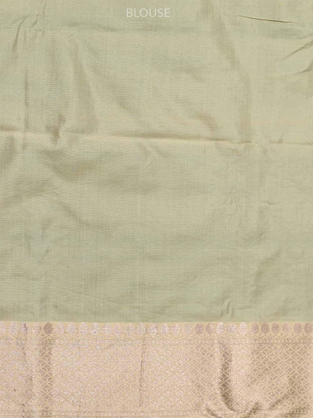 Beige Katan Silk Brocade Handloom Banarasi Saree - Sacred Weaves