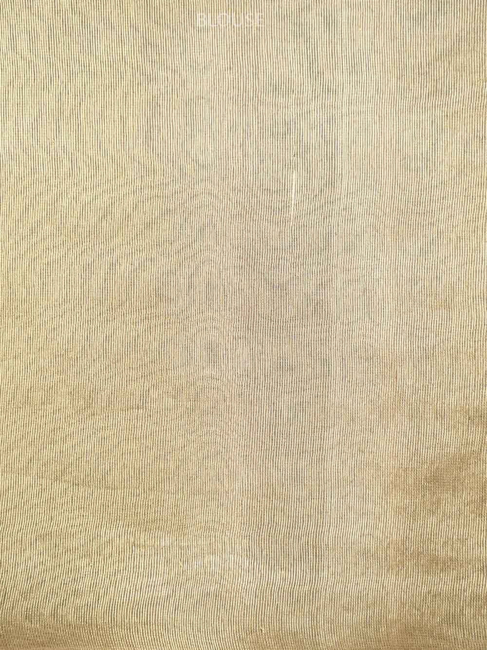 Light Peach Rangkat Linen Handloom Banarasi Saree - Sacred Weaves