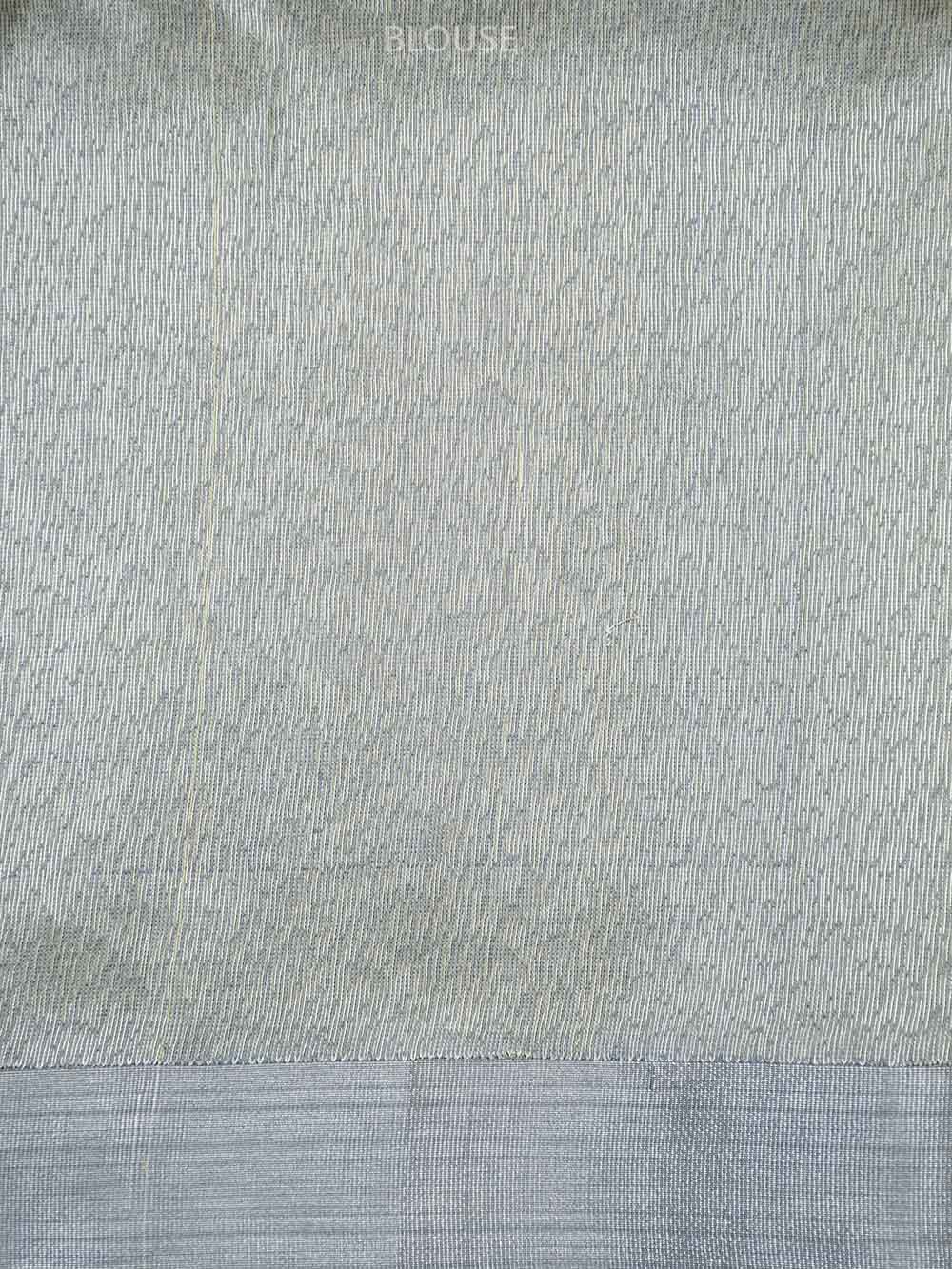 Light Yellow Jaal Linen Handloom Banarasi Saree - Sacred Weaves