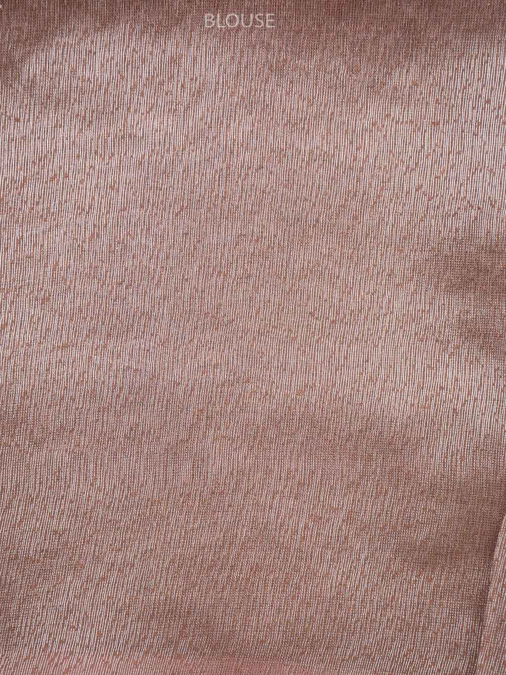 Dusty Rose Pink Linen Handloom Banarasi Saree - Sacred Weaves