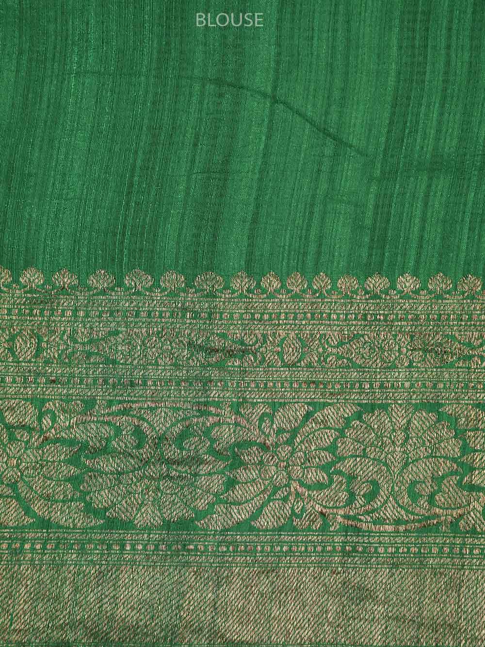 Red Boota Dupion Silk Handloom Banarasi Saree - Sacred Weaves