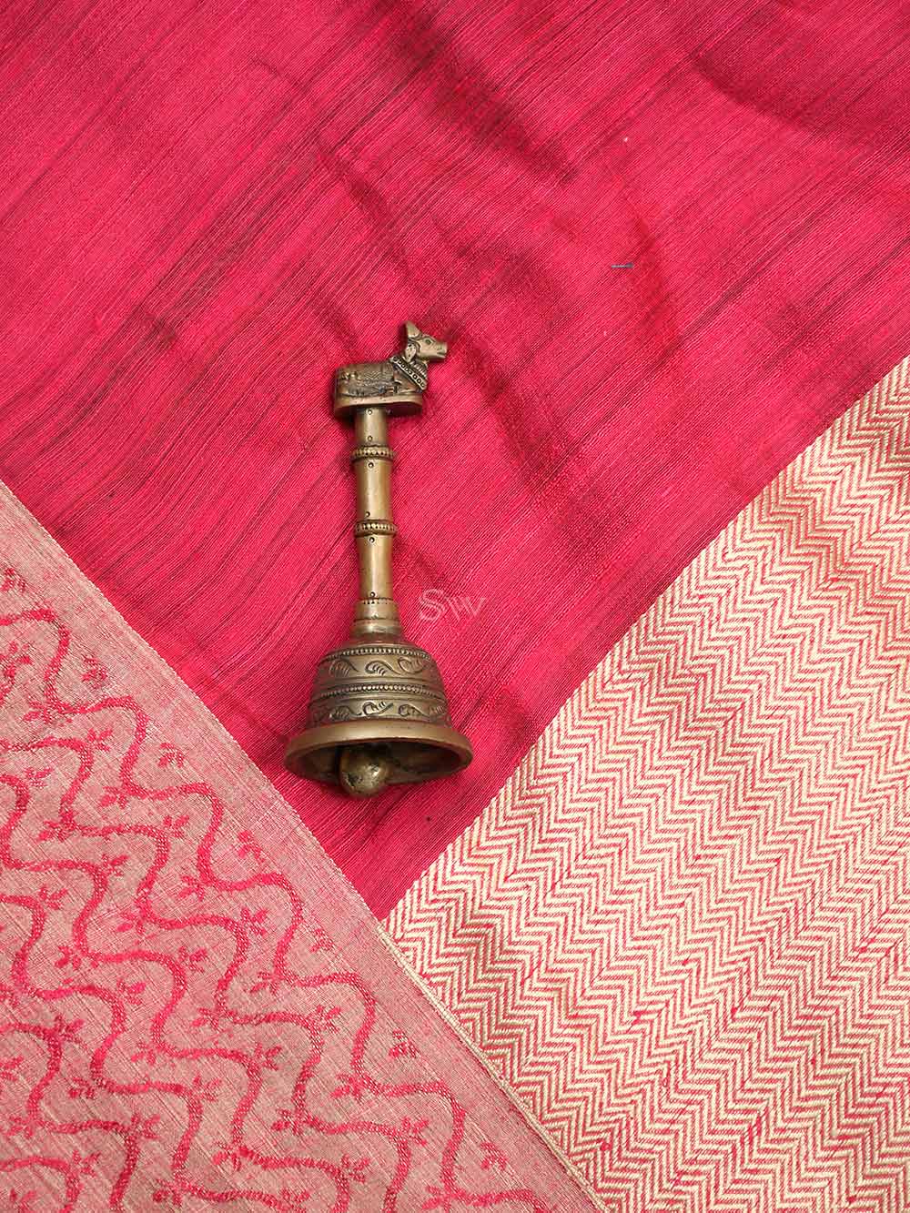 Magenta Plain Dupion Silk Handloom Banarasi Saree - Sacred Weaves