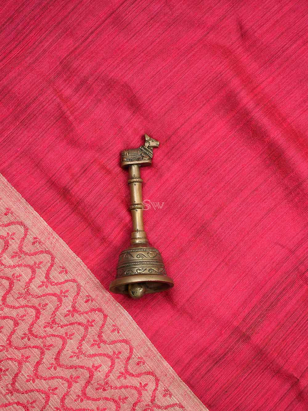 Magenta Plain Dupion Silk Handloom Banarasi Saree - Sacred Weaves
