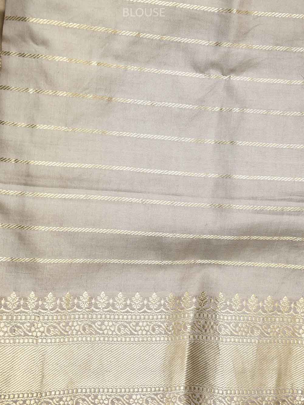 Dusty Rose Meenakari Jaal Katan Silk Handloom Banarasi Saree - Sacred Weaves