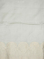 Cream Booti Satin Silk Handloom Banarasi Saree - Sacred Weaves