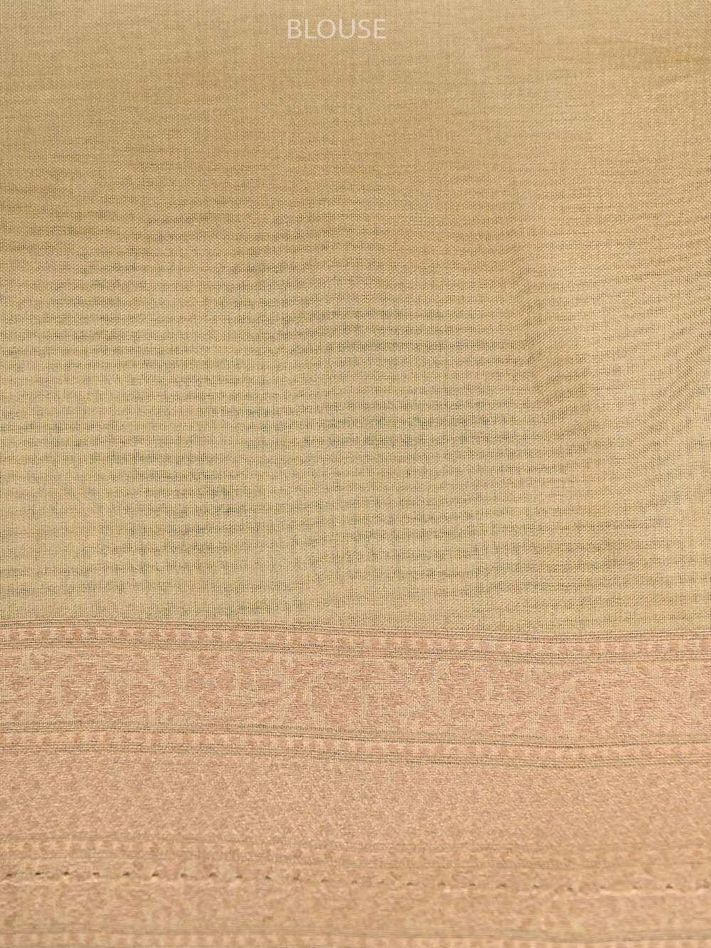 Beige Booti Organza Tissue Handloom Banarasi Saree - Scared Weaves