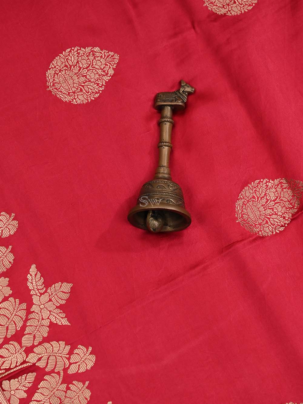 Red Boota Satin Silk Handloom Banarasi Saree - Sacred Weaves