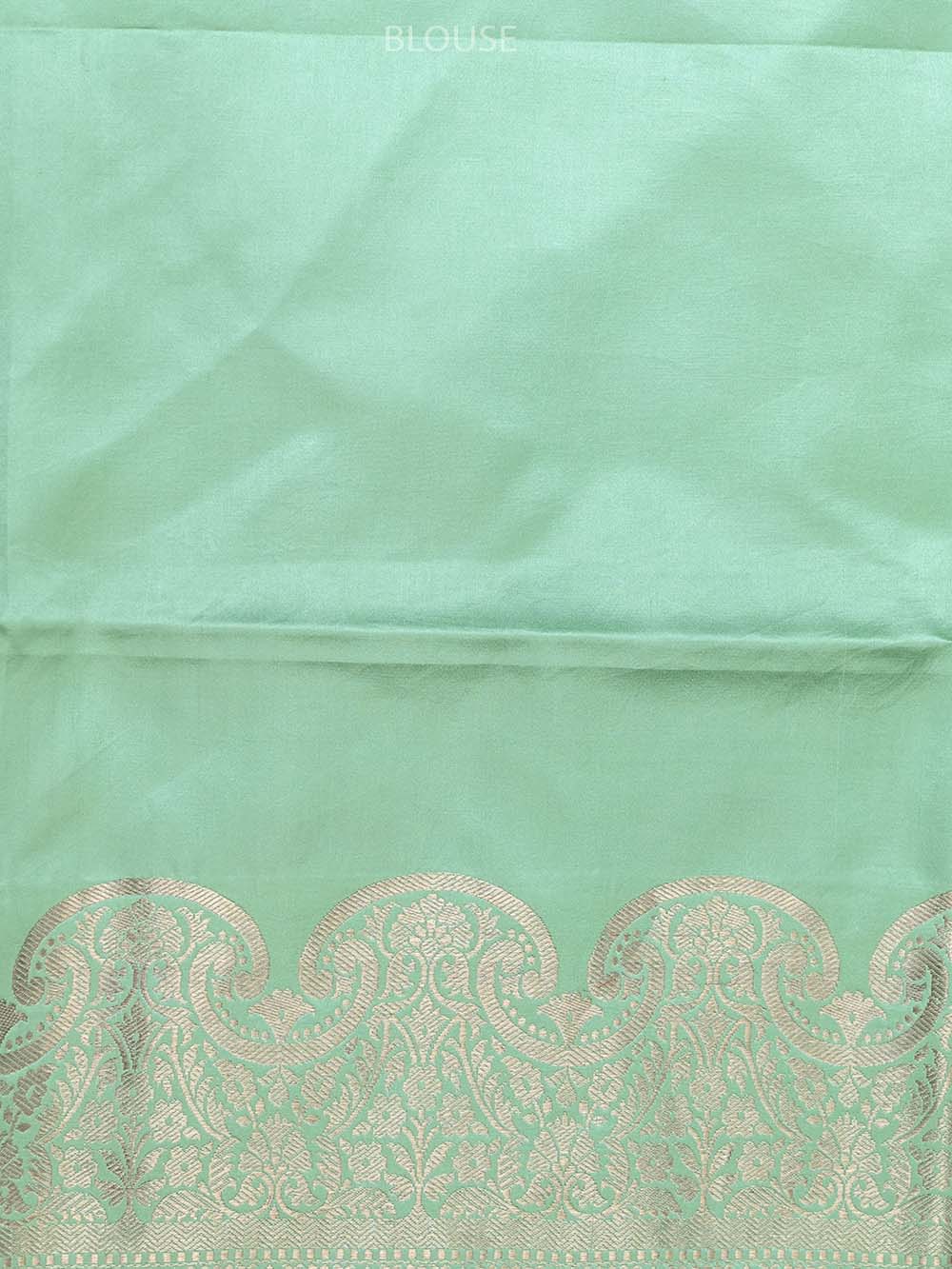 Seafoam Green Booti Satin Silk Handloom Banarasi Saree - Sacred Weaves