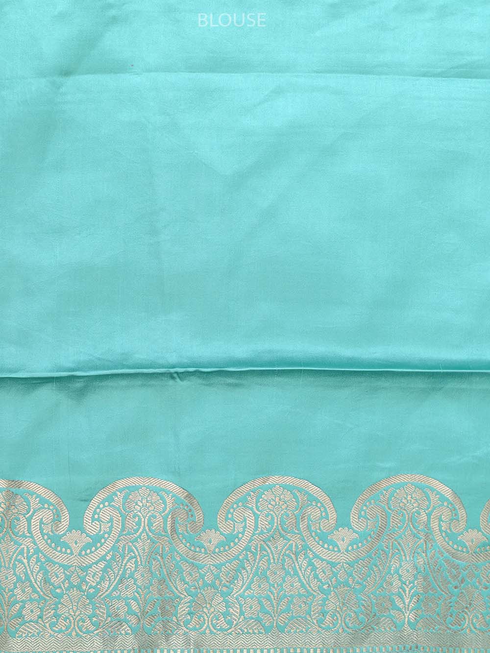 Aqua Blue Booti Satin Silk Handloom Banarasi Saree - Sacred Weaves