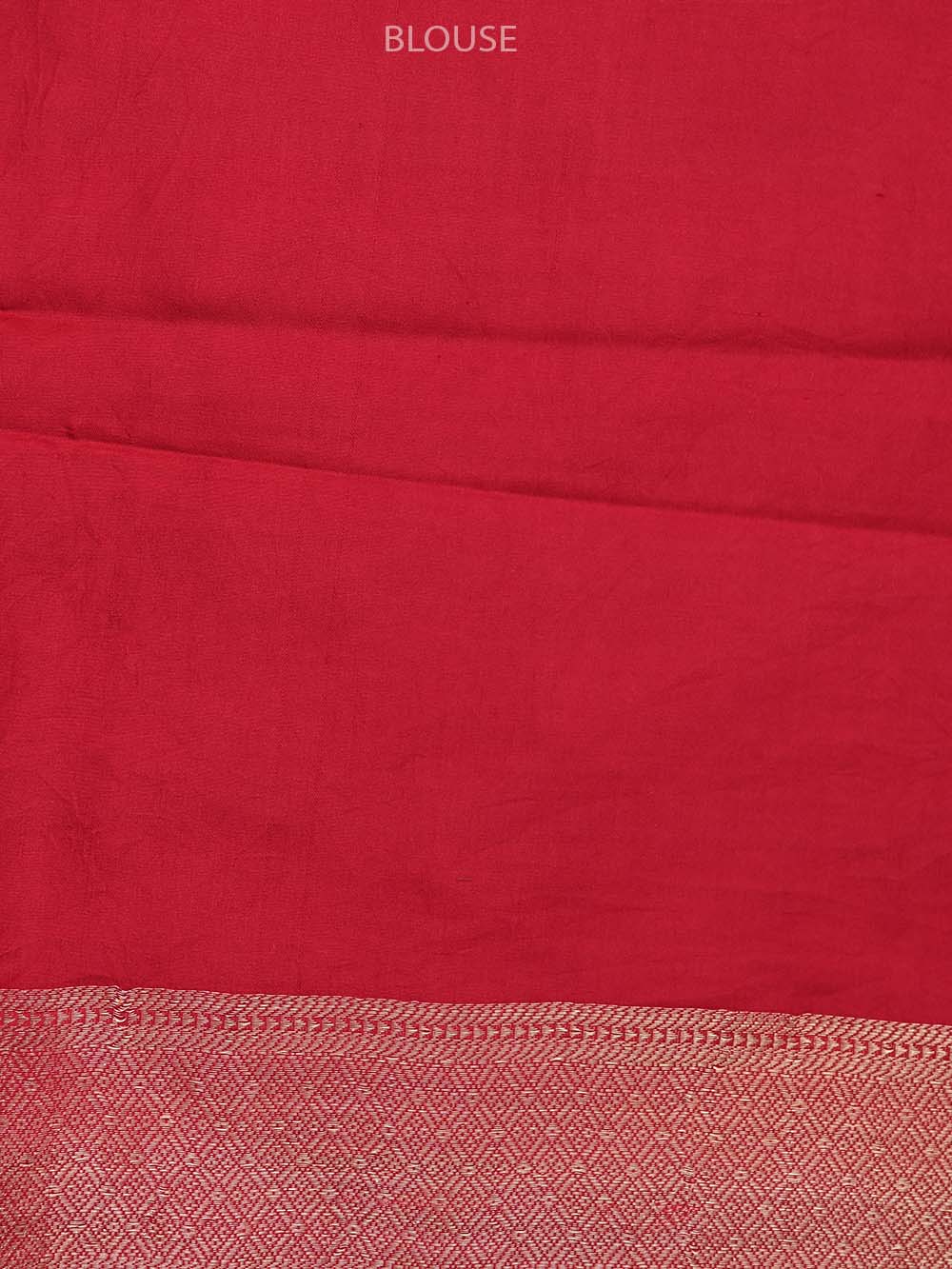 Red Plain Satin Silk Handloom Banarasi Saree - Sacred Weaves