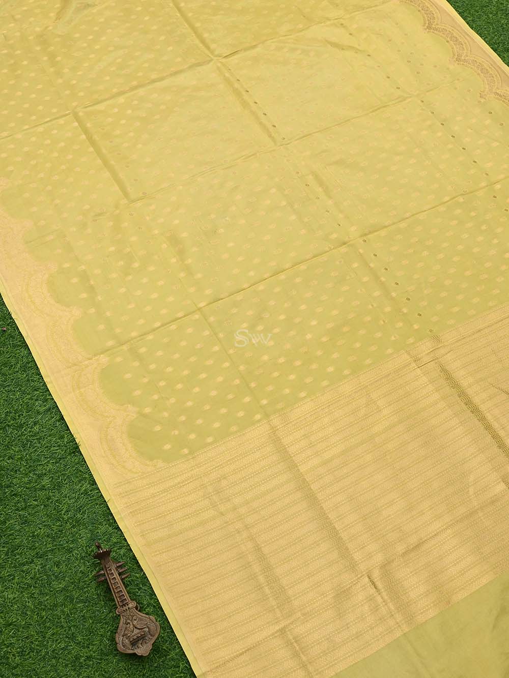 Yellow Satin Tissue Silk Handloom Banarasi Saree - Sacred Weaves