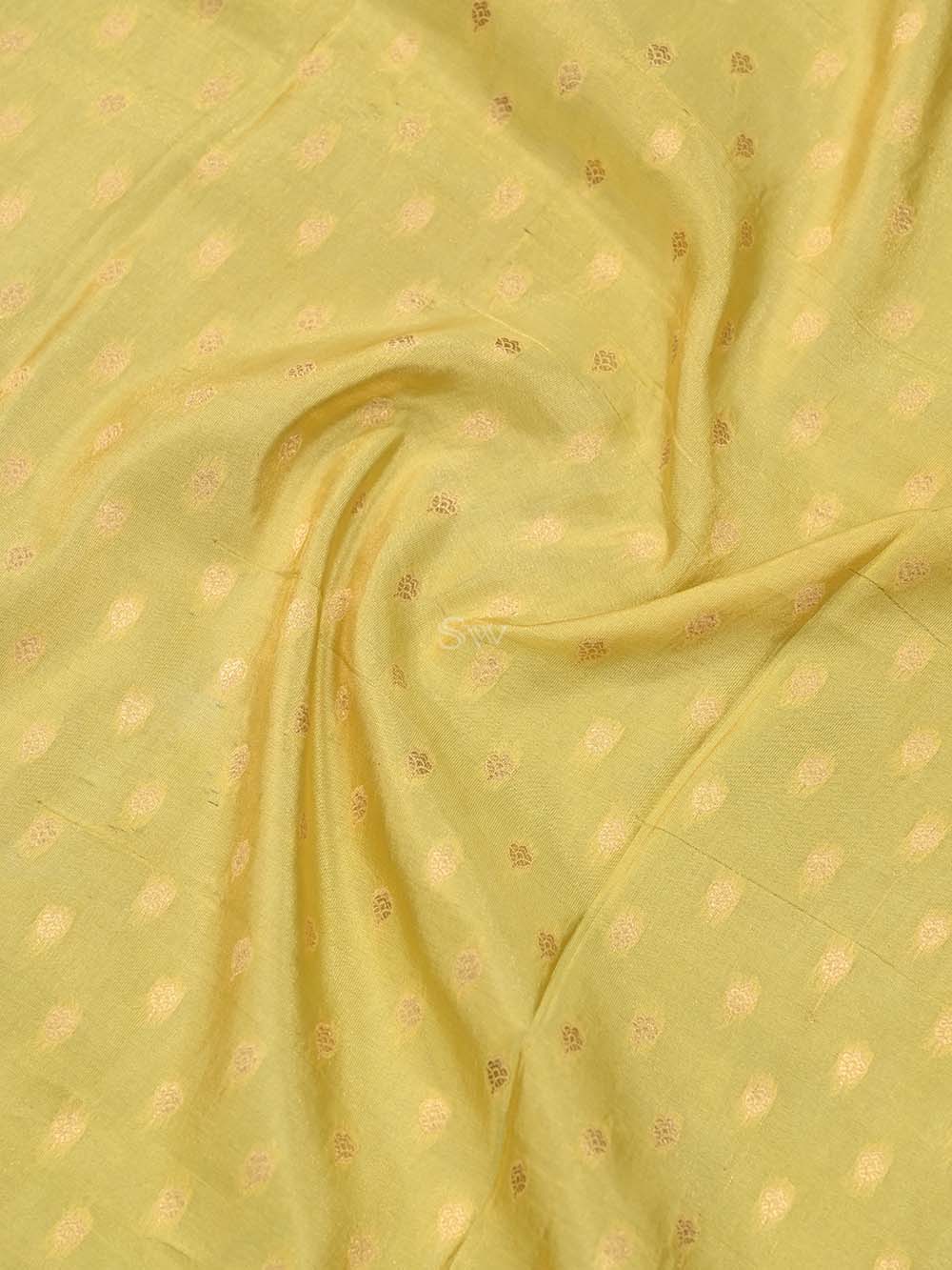 Yellow Satin Tissue Silk Handloom Banarasi Saree - Sacred Weaves