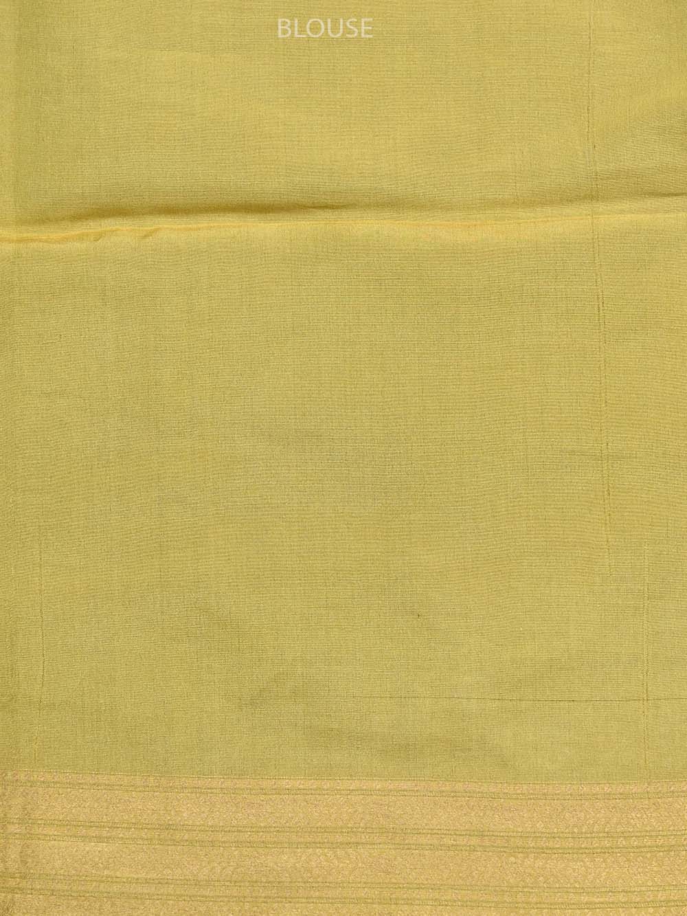 Yellow Satin Tissue Silk Handloom Banarasi Saree - Sacred Weaves