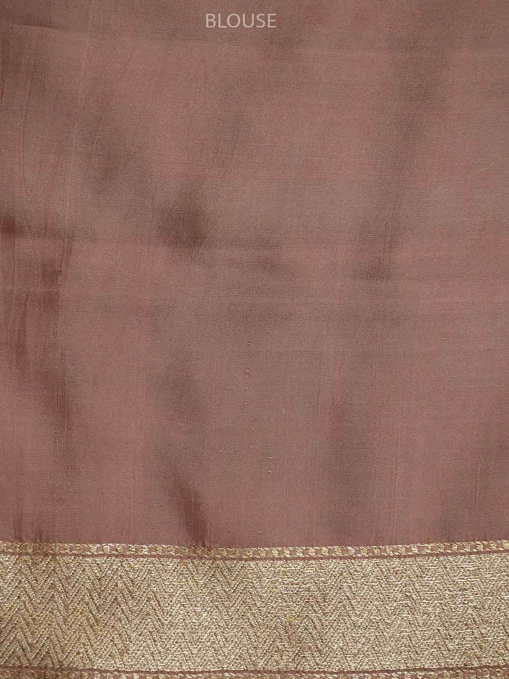 Dusty Peach Tussar Silk Handloom Banarasi Saree - Sacred Weaves
