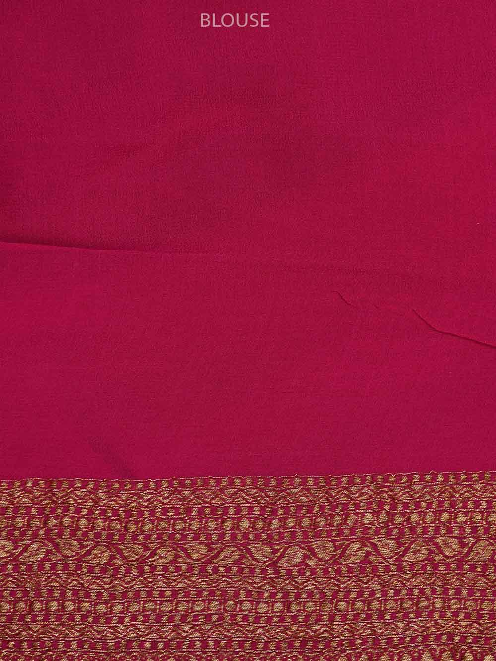 Dark Purple Mantra Khaddi Georgette Handloom Banarasi Saree - Sacred Weaves