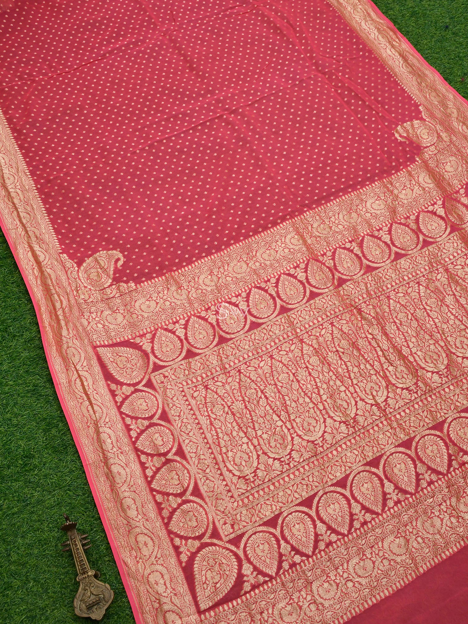 Pink Konia Khaddi Georgette Handloom Banarasi Saree - Sacred Weaves