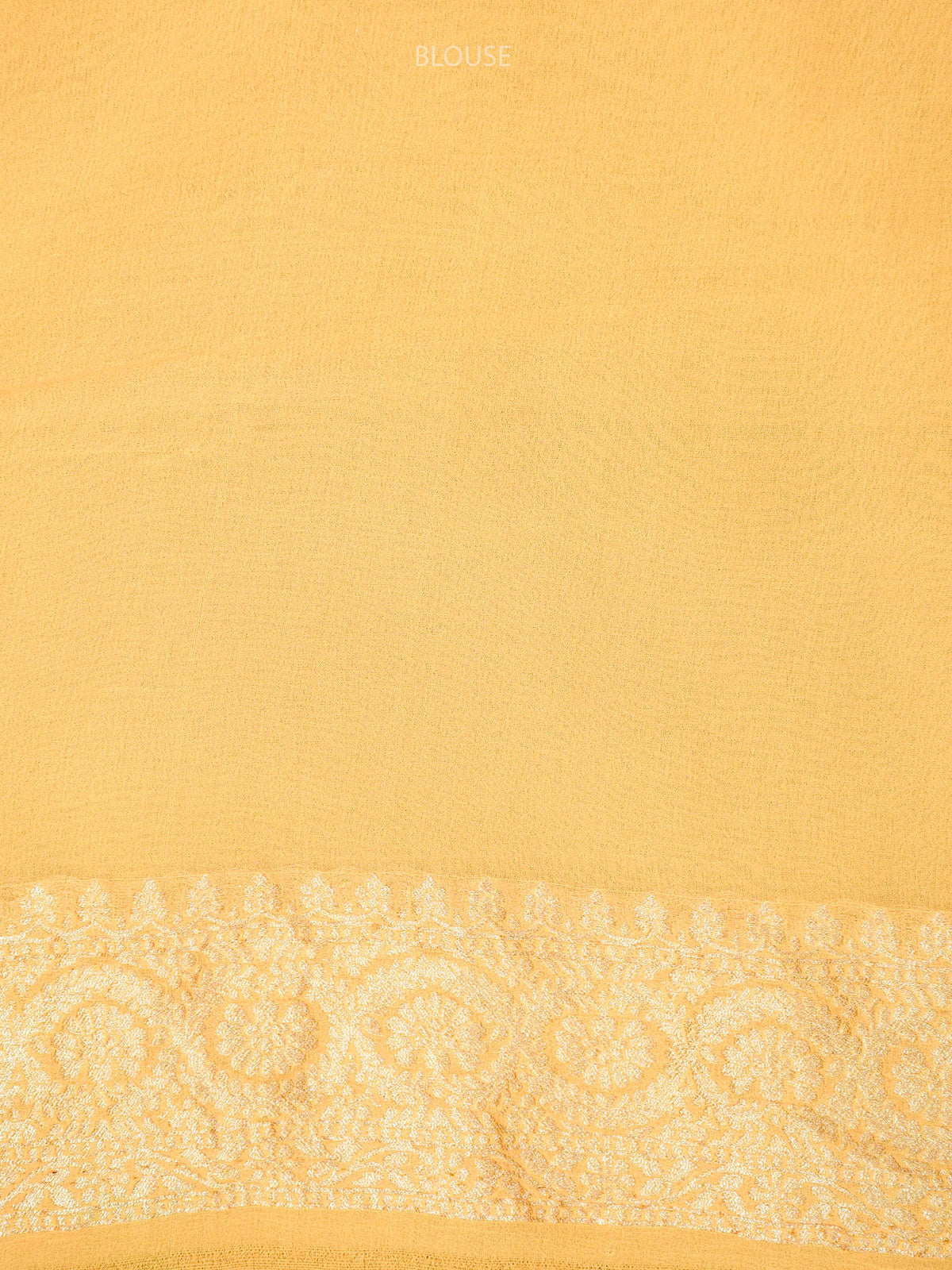 Yellow Konia Khaddi Georgette Handloom Banarasi Saree - Sacred Weaves