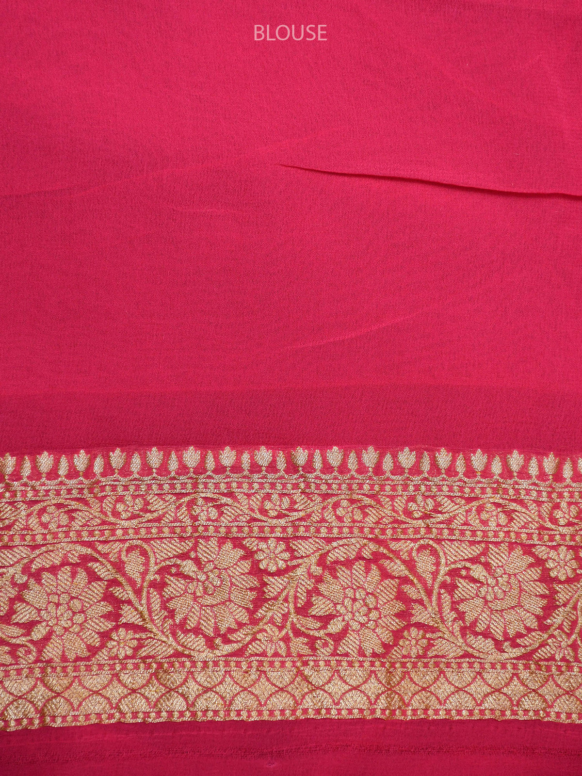 Bright Pink Jaal Khaddi Georgette Handloom Banarasi Saree - Sacred Weaves