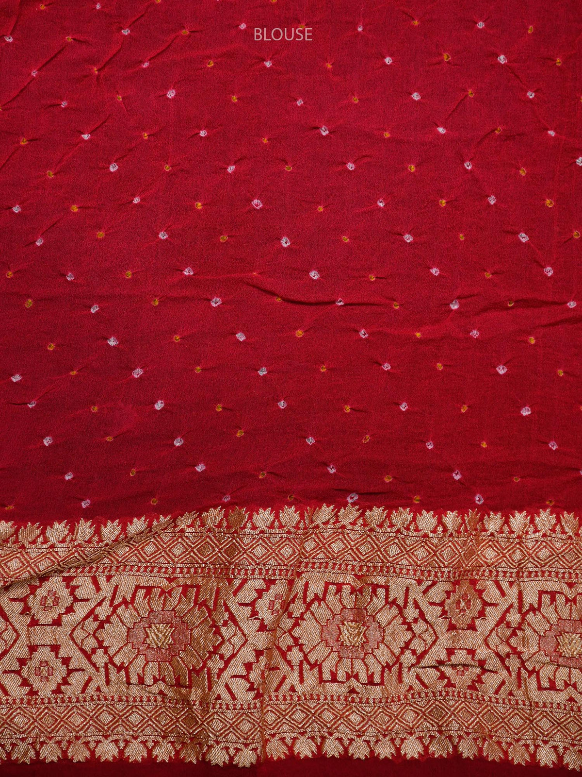 Dark Pink Bandhani Khaddi Georgette Handloom Banarasi Saree - Sacred Weaves
