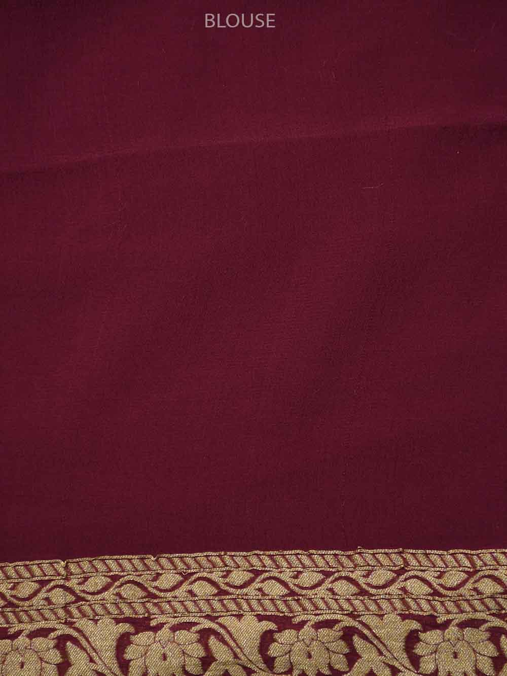 Light Moss Green Jaal Khaddi Georgette Handloom Banarasi Saree - Sacred Weaves