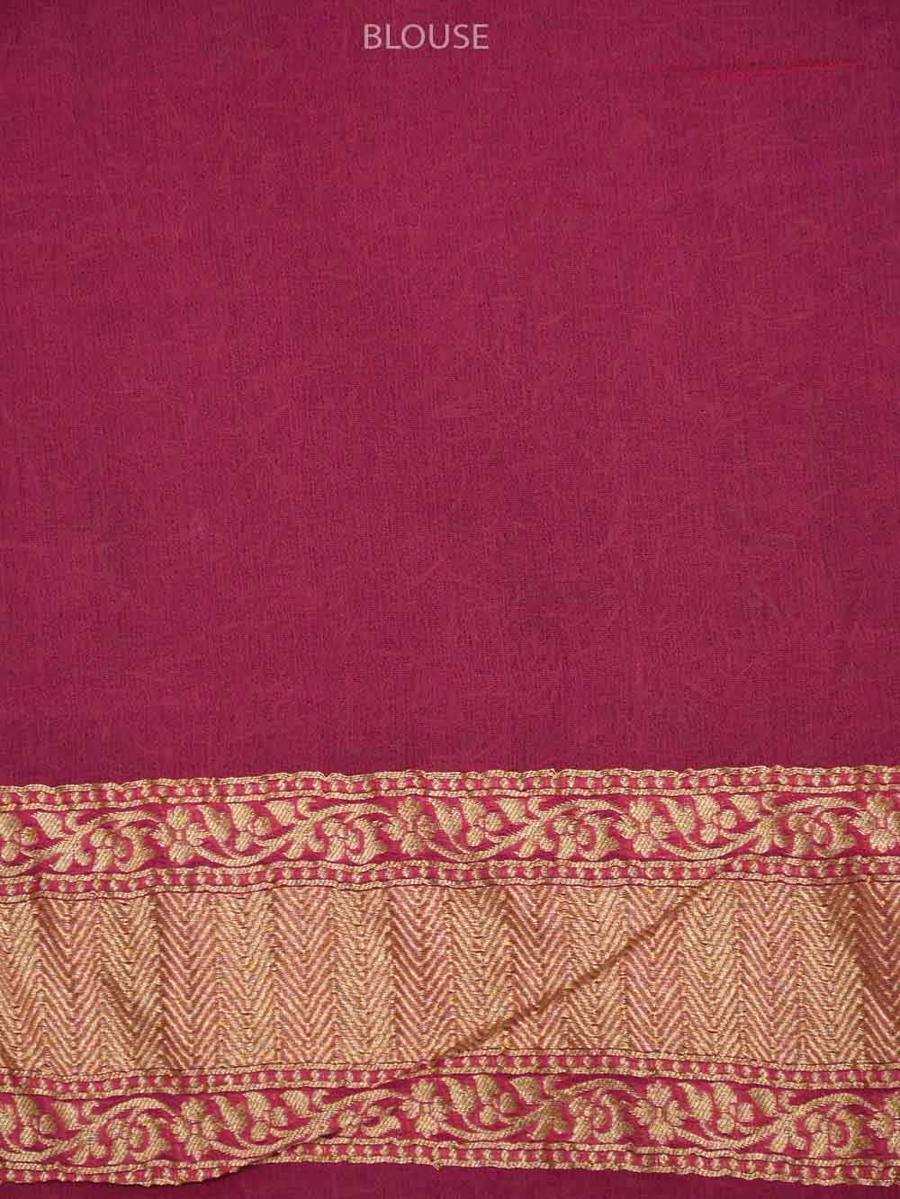 Pink Booti Georgette Handloom Banarasi Saree - Sacred Weaves