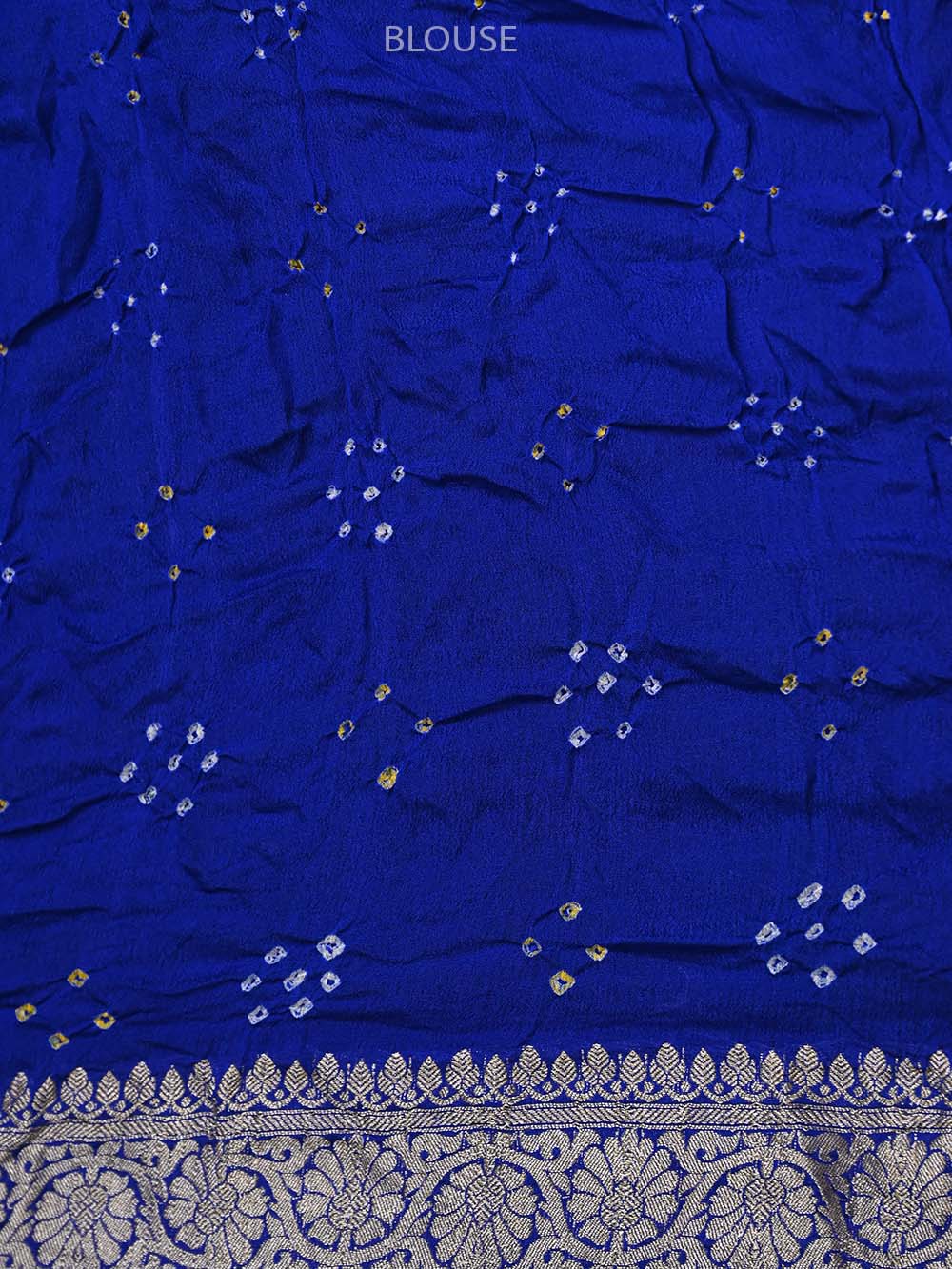 Blue Magenta Bandhani Khaddi Georgette Handloom Banarasi Saree - Sacred Weaves