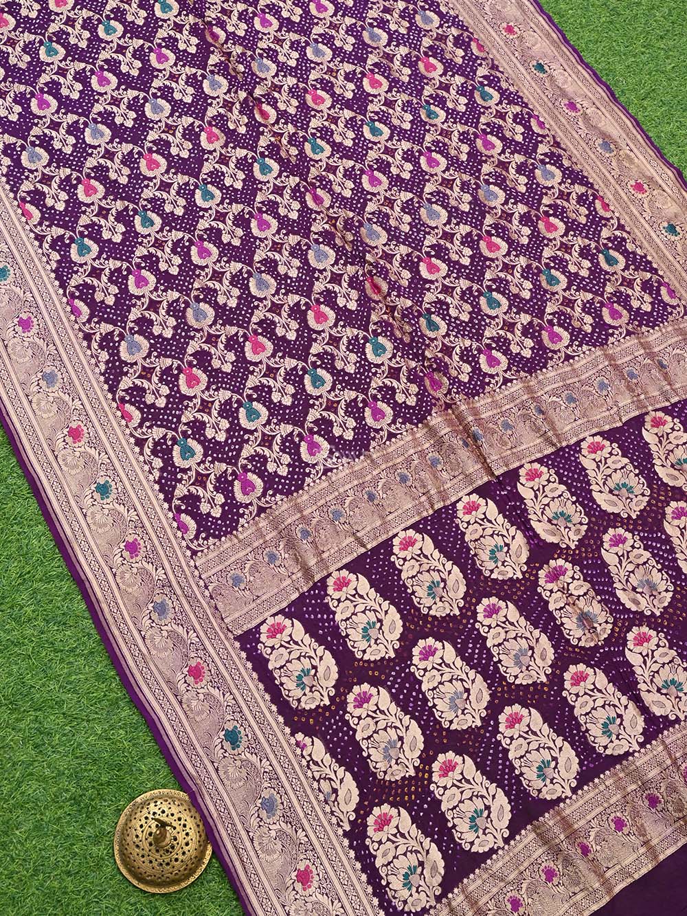 Maharani's Pure Banarasi Georgette Saree - Black (with Stitched Pettic –  Maharani Collections
