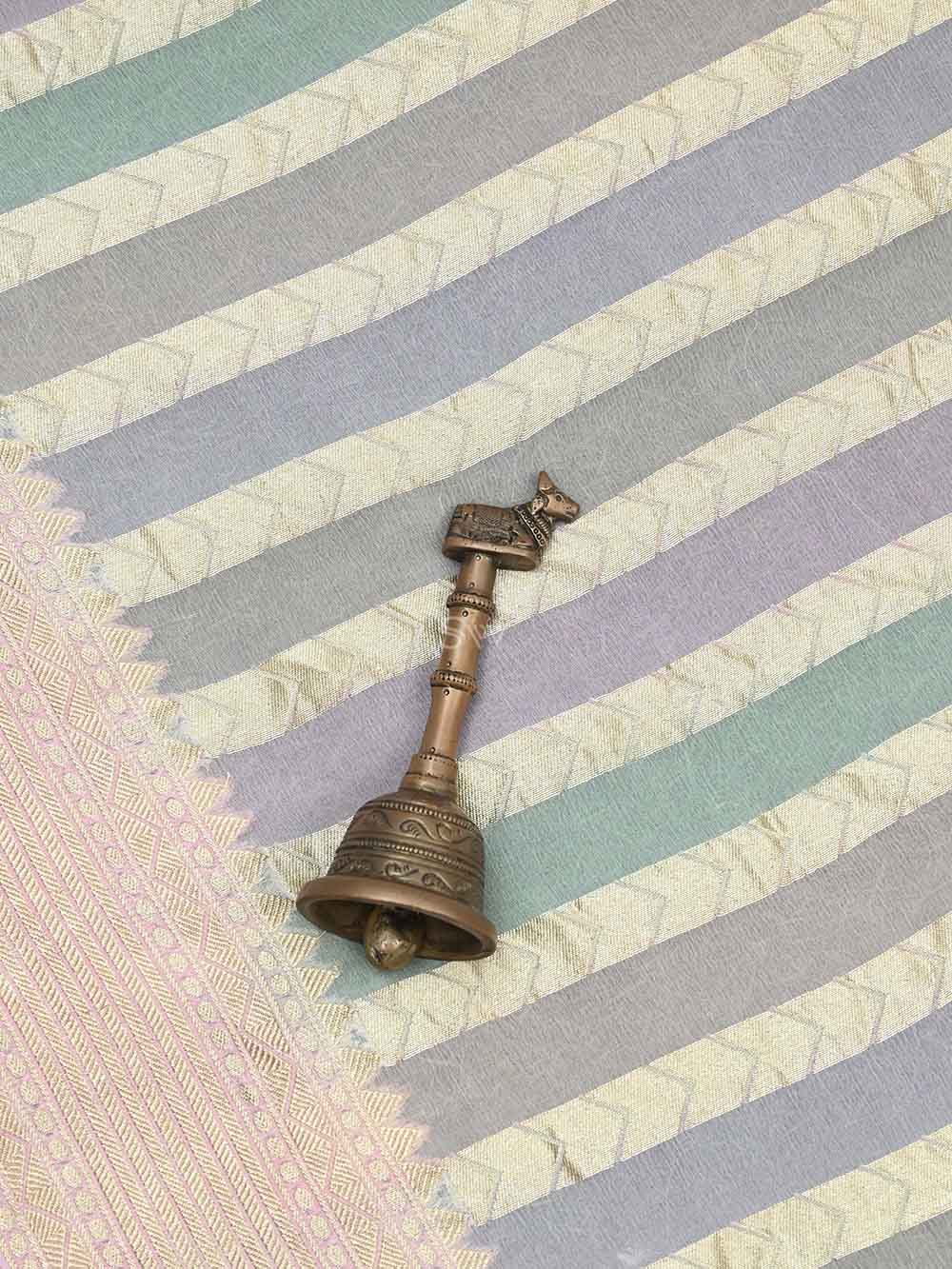 Pastel Pink Rangkat Khaddi Georgette Handloom Banarasi Saree - Sacred Weaves